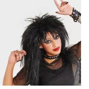 Jammin Rocker Wig Halloween Costume Accessory Black Adult Teen 14+